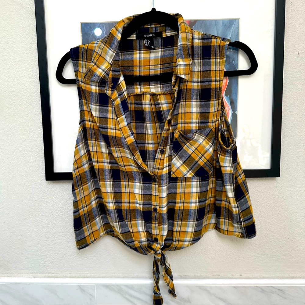 Forever 21 button up Crop Top